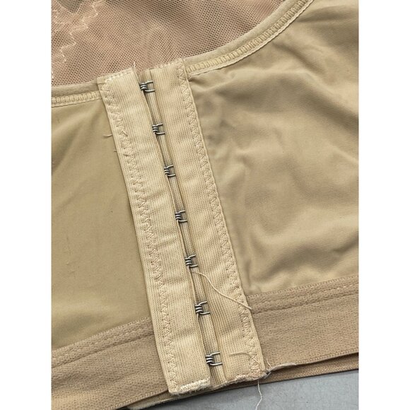 set of 3 sport bra brown white black front closer adjustable shoulder XL READ - Picture 7 of 9